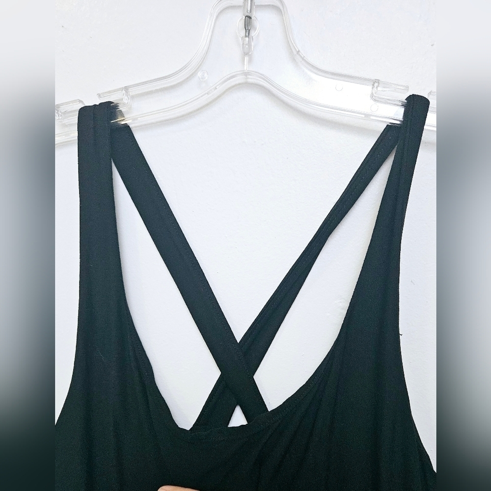 Eileen Fisher CRS Back Rayon Flare Stretch Crepe Black Slip On Dress  Small Nwt - Picture 5 of 11